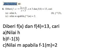 Latihan Intensif 13 No 4  Bab 1 Fungsi  13 Fungsi Songsang  Add Maths Form 4  Tingkatan 4 [upl. by Philly]