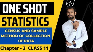 Census and Sample methods of collection of DATA  ONE SHOT  Class 11 [upl. by Corrine149]