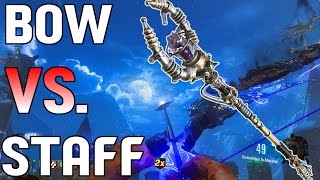 Origins Lightning Staff VS Der Eisendrache Lightning Bow Zombies Weapon Comparison [upl. by Kirenoj]