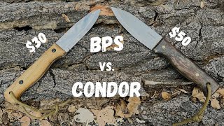 BPS Knives B1 vs Condor Bushlore How similar are these two bushcraft knives [upl. by Schechinger]