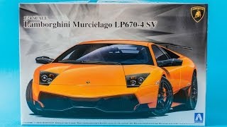 Aoshima 124 Lamborghini Murcielago LP6704 SV Model Kit Unboxing And Review [upl. by Wayne904]