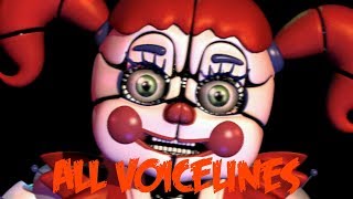 Circus Baby  All Voicelines with Subtitles  Ultimate Custom Night [upl. by Nets]