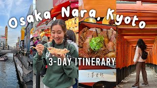 Japan Travel Vlog best things to do in OSAKA NARA and KYOTO 2023 [upl. by Edyth]