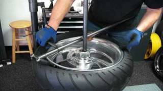 Changing a Wide Rear Tire with a NoMar Tire changer [upl. by Aicnelev]