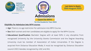 MPH Online Admission Details [upl. by Tullus]