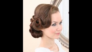 Bridal hairstyling video  vintage side do [upl. by Tingley]