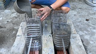 Wow amazing ideas  Tips Make Smart Flower Pots From Cement And Plastic bottles [upl. by Liddle914]