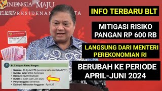 INFO TERBARU BLT MITIGASI RISIKO PANGAN RP 600 RIBU LANGSUNG DARI MENTERI PEREKONOMIAN RI [upl. by Letram]