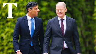 LIVE Olaf Scholz receives Rishi Sunak with military honours in Berlin [upl. by Alanna862]