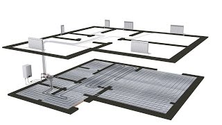 Схема отопления двухэтажного дома теплый пол  коллекторное отопление [upl. by Urbanna951]