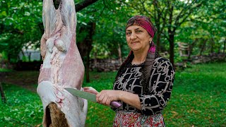 Cooking a big lamb for the whole family in the village  Lamb Shank Recipe with Vegetables [upl. by Car443]