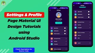 How to create Settings Page with Modern and Attractive Material UI design in Android Studio [upl. by Pastelki]