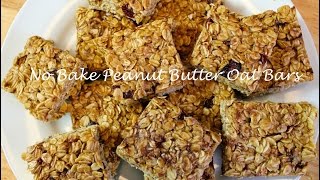 No Bake Peanut Butter Oat Bars Recipe [upl. by Beverlee]