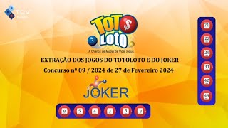 Extração Totoloto amp Joker  27 Fevereiro 2024 [upl. by Geordie562]