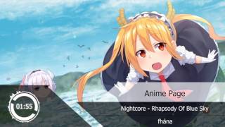 Nightcore  Rhapsody Of Blue Sky『fhána』 [upl. by Ediva]