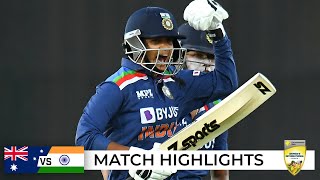 India end Aussies worldrecord ODI streak in thriller  Third ODI  Australia v India 2021 [upl. by Eanej]