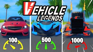 The FASTEST Cars in ROBLOX Vehicle Legends [upl. by Mathian868]