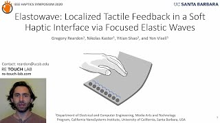 Reardon et al Elastowave IEEE Haptics Symposium 2020 [upl. by Pages644]