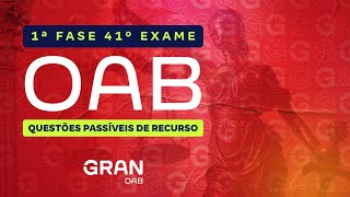 1ª fase do 41º Exame OAB Confira as Questões Passíveis de Recurso [upl. by Anthony]