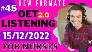 OET Listening Sample For Nurses  Test 45  OET Listening practice test 20 nurses exam online 2022 [upl. by Aman]