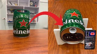 DIY Speaker Bluetooth  Making a beer mini keg Heniken [upl. by Rosenblast]