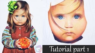 Colored pencil tutorial part I  Eye and skin  child portrait [upl. by Aihsemek518]