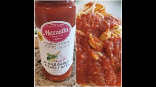 Mezzetta Whole Garlic amp Sweet Basil Marinara Pasta Sauce Over Raos Pasta [upl. by Hart]