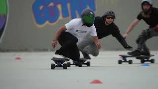 Racing on the JETBOARD  30MPH Electric Surfskate on Track [upl. by Analaj942]