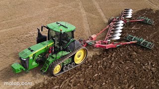 4Kᵁᴴᴰ John Deere 8370 RT with Kverneland RW 100 Variomat 10 furrow plough amp 2 Kverneland Packomat S [upl. by Asiilanna439]