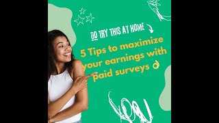 5 Tips to maximize your earnings with paid surveys 👌 [upl. by Elston]