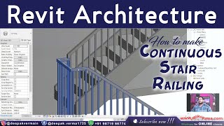 104  Revit 2022  Creating a Continuous Stair Railing [upl. by Nalced]