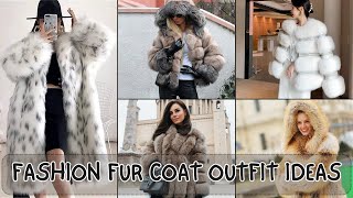 FASHION WOMENS FUR COAT OUTFIT DESIGN IDEAS  PICTURESistic [upl. by Okir]