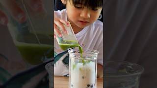 How to make easy matcha green tea boba with Cuzen Matcha maker matcha boba matcharecipe [upl. by Lekcim363]