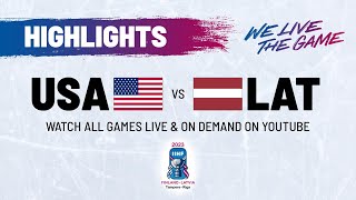 Highlights  USA vs Latvia  2023 IIHFWorlds [upl. by Joell]