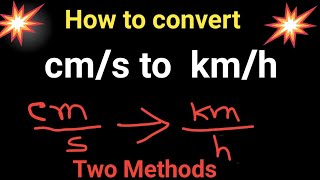 How to convert cms to kmhcms into kmh [upl. by Raynell]