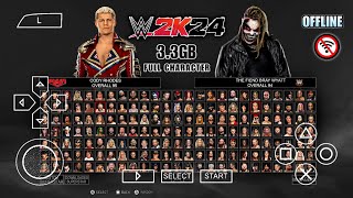 Game WWE 2K24 PPSSPP Android Offline Graphics HD Full Character Mod Smackdown  PPSSPP Gameplay [upl. by Lennad]