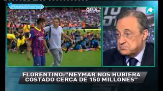 Florentino Pérez quotQuiero felicitar al Barça por el fichaje de Neymarquot Punto Pelota [upl. by Clementius]