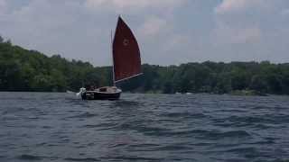 Compac catboat on Eagle Creek [upl. by Brelje]