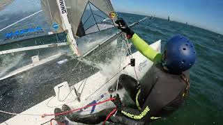 Nacra 20  ENE 1418 knots  upwind to Lighthouse Round Texel 2023  2nd in our class [upl. by Ledarf]