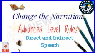 Direct and Indirect Speech  Direct and Indirect Narration [upl. by Nnaeel]