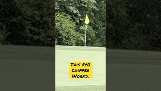 Trying a chipper for first time… golf golftechnique break100 mazel [upl. by Refinney]