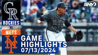 Mets vs Rockies 7132024  NY Mets Highlights  SNY [upl. by Sirrep]