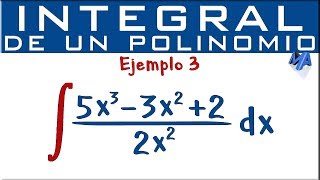 Integral de un polinomio  Ejemplo 3  Polinomio entre monomio [upl. by Aihseya]