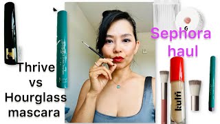 Thrive vs Hourglass tubing mascara  Sephora haul Thrive Causemetics haul [upl. by Mort]