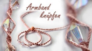 Armband knüpfen  Wellenknoten  Makramee [upl. by Shimberg778]