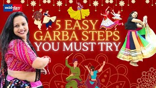 Navratri 2024 5 easy Garba Steps for Beginners  Easy to learn Garba Tutorial  Basic Garba Steps [upl. by Ettenaej]