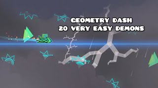 TOP 20 EASIEST DEMONS FOR STARTERS FREE DEMONS Geometry Dash [upl. by Phillipp]