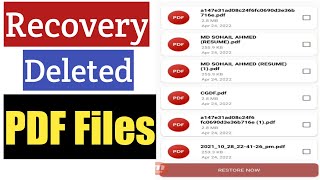 How To Recover Deleted PDF Documents  Delete PDF Files Recovery [upl. by Norita]