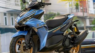 2024 YAMAHA AEROX 155 OR NVX 155 NEW ABS VERSION BLUE COLOR REVIEW SPECS PRICE AND FEATURES [upl. by Kenta312]