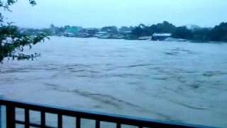 Philippine Typhoon Marikina River Raging By [upl. by Bunce]